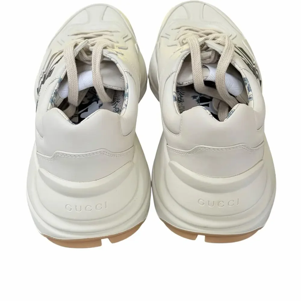 Gucci Rhyton x NY Yankees Off-White Ivory Leather Men's Sneaker Sz 9.5 + COA